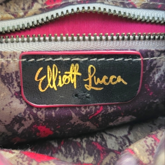 Elliott Lucca 8x9 Leather Crossbody Bag Brown Black Weave - Picture 2 of 6